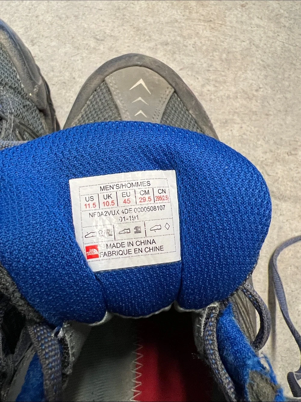 The North Face Men's Ultra 110 Trail Sneakers in Gray and Blue